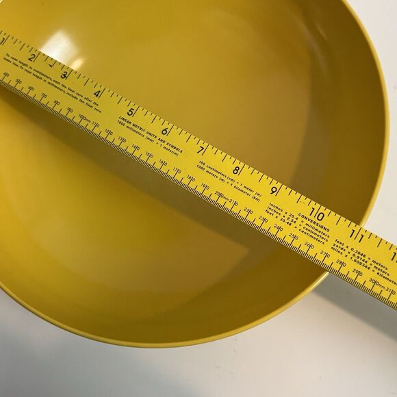 Vintage Mid-Century Prolon Melmac Footed Serving Bowl MCM Yellow - Picture 5 of 6
